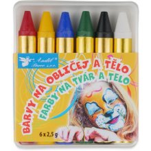 Barvy na obličej a tělo 6ks perleťové karneval