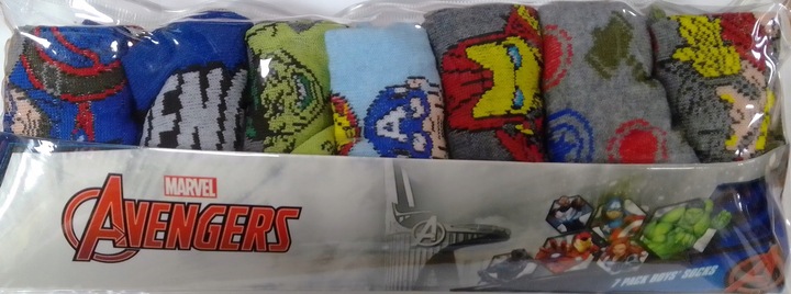 Dětské ponožky 7 párů ve velikosti 23–34 Avengers