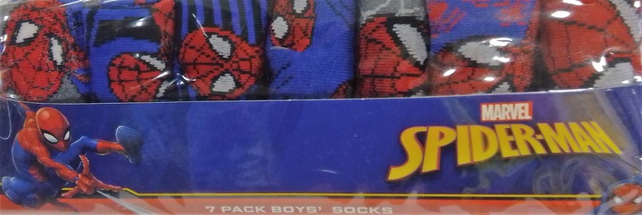 Dětské ponožky 7 párů ve velikosti 23–34 Spiderman tmavé