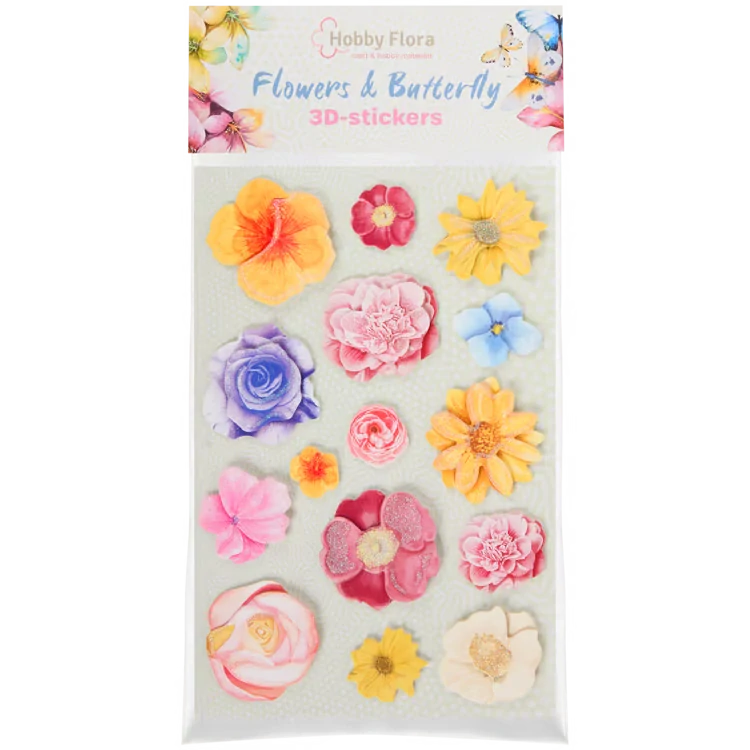 Samolepky s motýly a květinami Hobby Flora