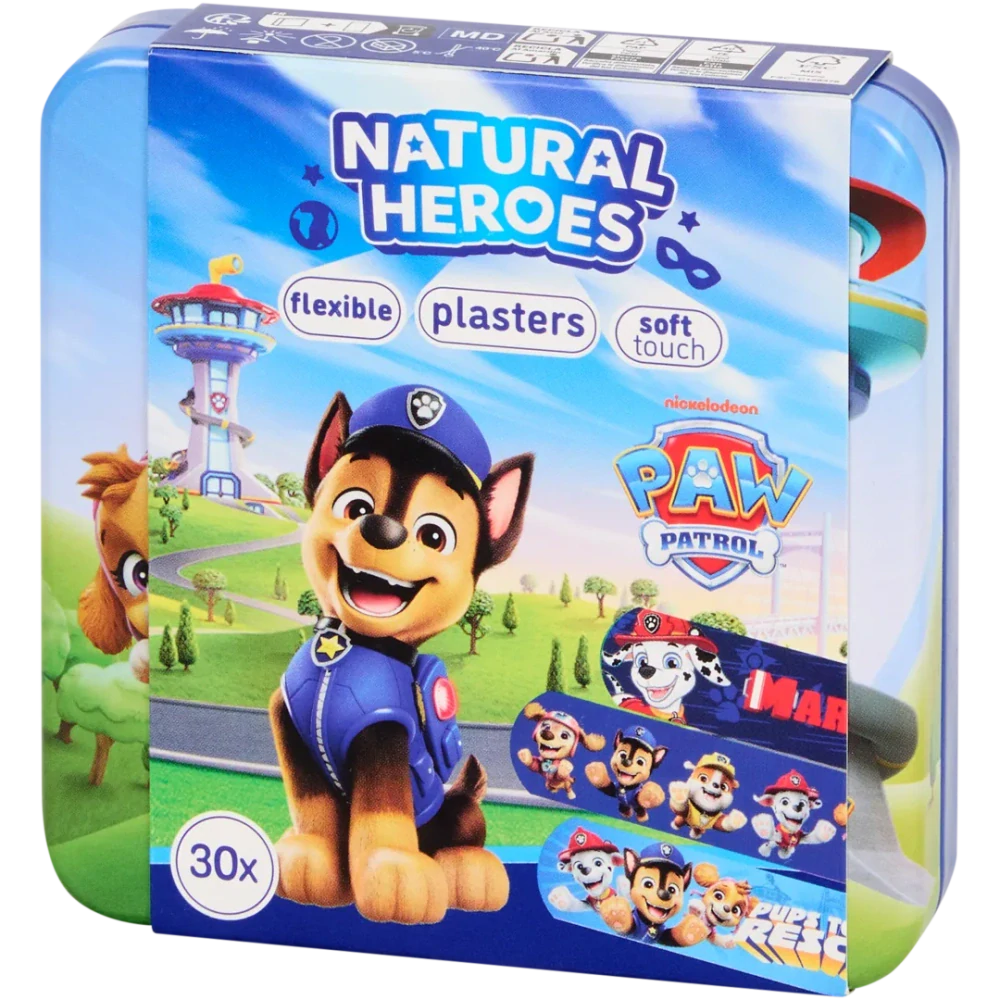Dětské náplasti v plechovce Natural Heroes