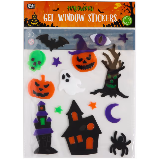 Halloweenské gelové samolepky