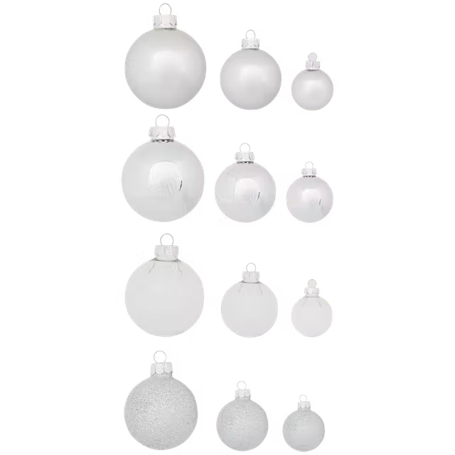 Skleněné vánoční ozdoby 34 kusů