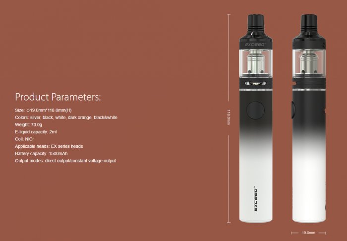 Joyetech EXCEED D19 elektronická cigareta 1500mAh