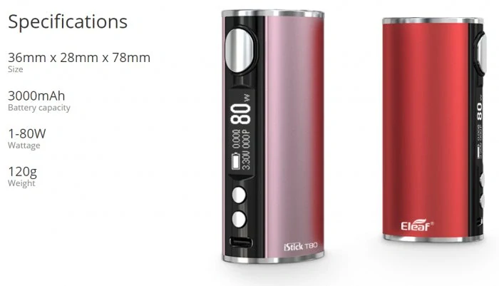 iSmoka-Eleaf iStick T80 Grip Easy Kit 3000mAh