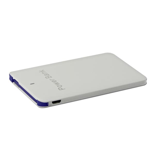 Powerbanka, slim, Li-ion, 5V, 2500mAh, nabíjení mobilních telefonů aj., SLIM, microUSB a lightning konektor, bílá