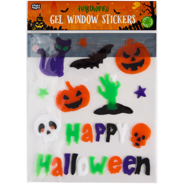 Halloweenské gelové samolepky
