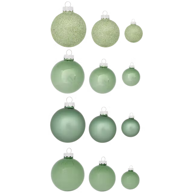 Skleněné vánoční ozdoby 34 kusů