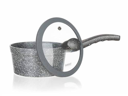 BANQUET Kastrol s nepřílnavým povrchem GRANITE 20 cm stříkané dno poklice