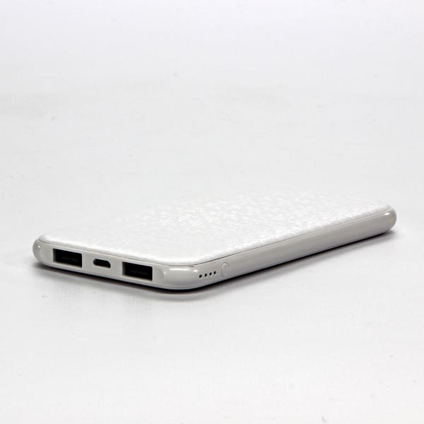 Powerbanka, Li-ion, 5V, 5000mAh, nabíjení mobilních telefonů aj., 2xkonektor, bílá