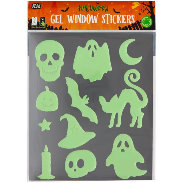 Halloweenské gelové samolepky