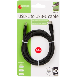 Nabíjecí a datový kabel Sologic USB-C na USB-C