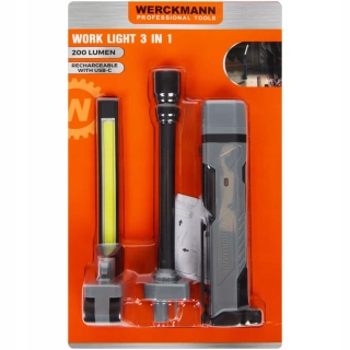 Nabíjecí pracovní lampa 3 v 1 Werckmann