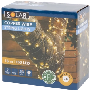 Světelný řetěz s měděným drátem Solar