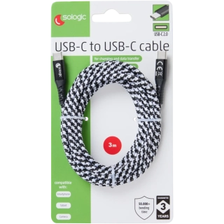 Nabíjecí a datový kabel Sologic USB-C na USB-C